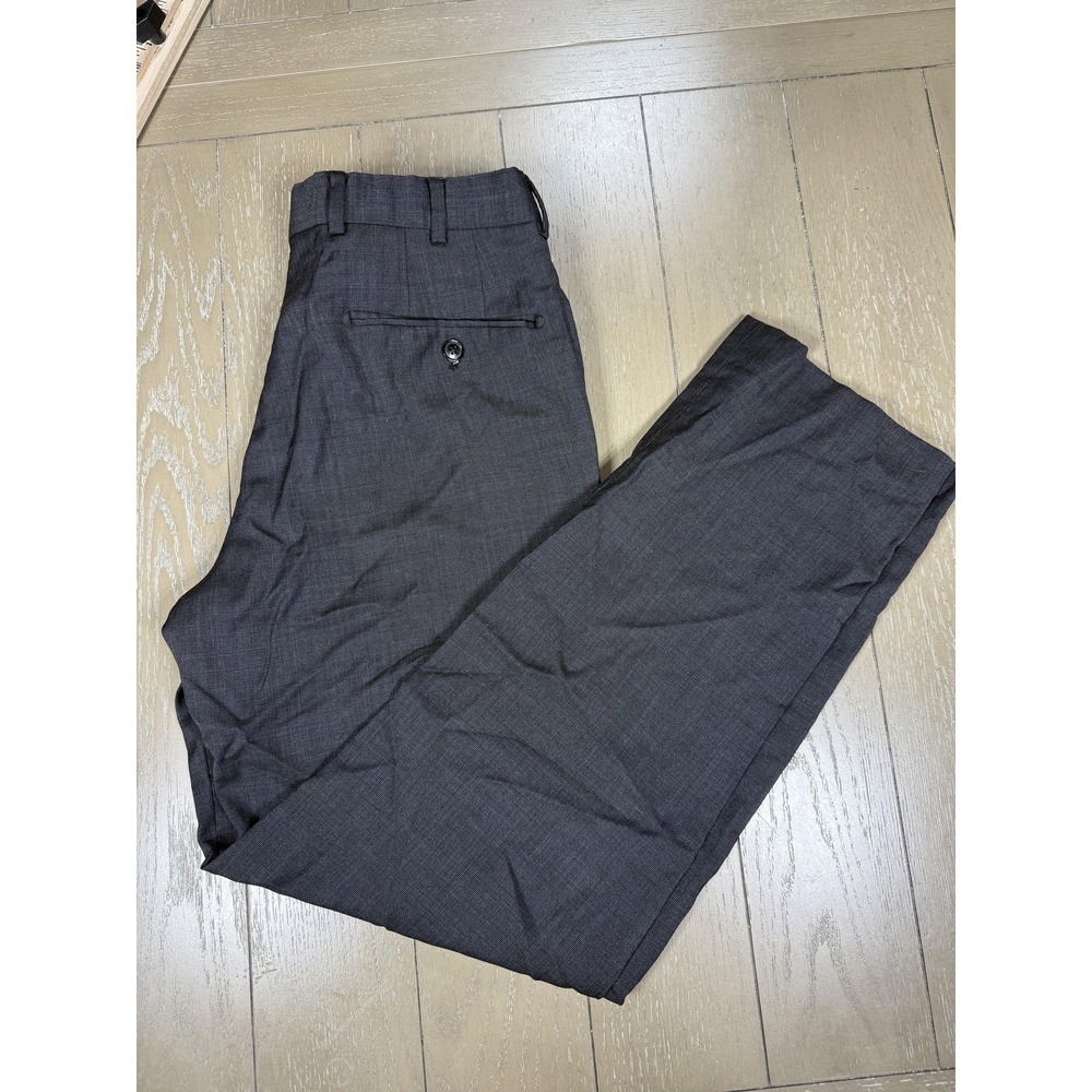 Santorelli Pants Mens 30x30 Gray Dress Flat Front Straight Leg Business Office